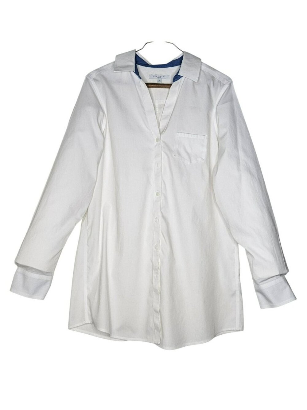 Foxcroft Women's White Non-Iron Button-Down Shirt Size 10 Cotton Long Sleeves